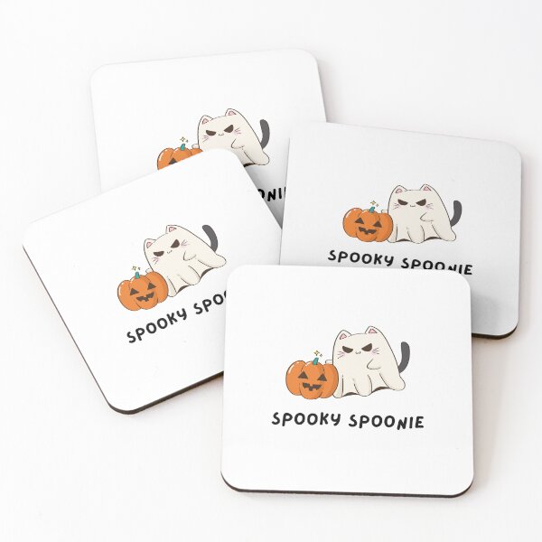 Item preview, Spooky Spoonie Black Font Ghost Cat Pumpkin Halloween Meme designed and sold by kristy1003.