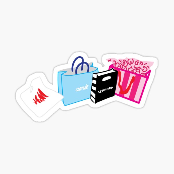Shopping bags Sticker for Sale by yeontan01