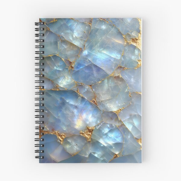 Item preview, Iridescent Blue Moonstone Gemstone Gold Mosaic Art designed and sold by happywkndclub.