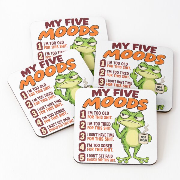 Item preview, Grumpy Frog My Five Moods Too Old Too Tired Funny Sarcastic designed and sold by CozyCubs-Art.