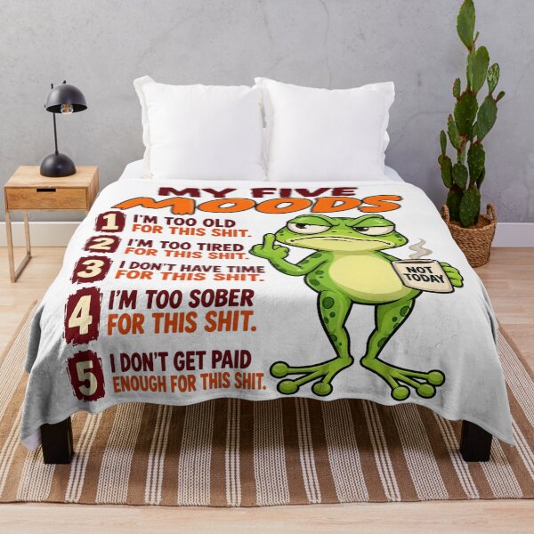 Item preview, Grumpy Frog My Five Moods Too Old Too Tired Funny Sarcastic designed and sold by CozyCubs-Art.