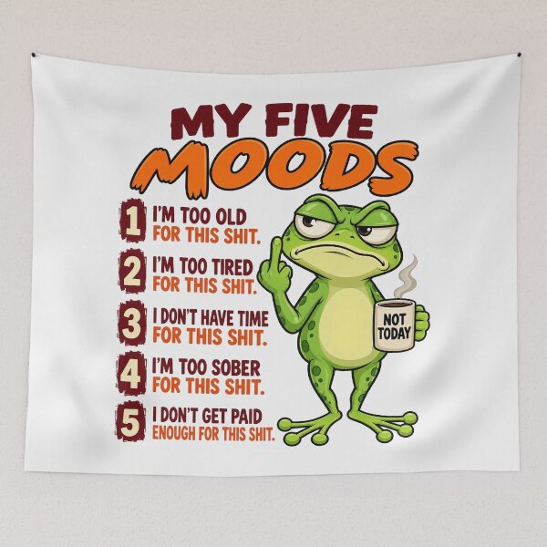 Item preview, Grumpy Frog My Five Moods Too Old Too Tired Funny Sarcastic designed and sold by CozyCubs-Art.