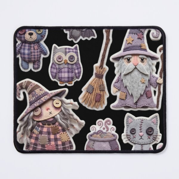 Item preview, Cute Felt Halloween Sticker Sheet Witch Wizard Pattern designed and sold by KPT Art & Design.