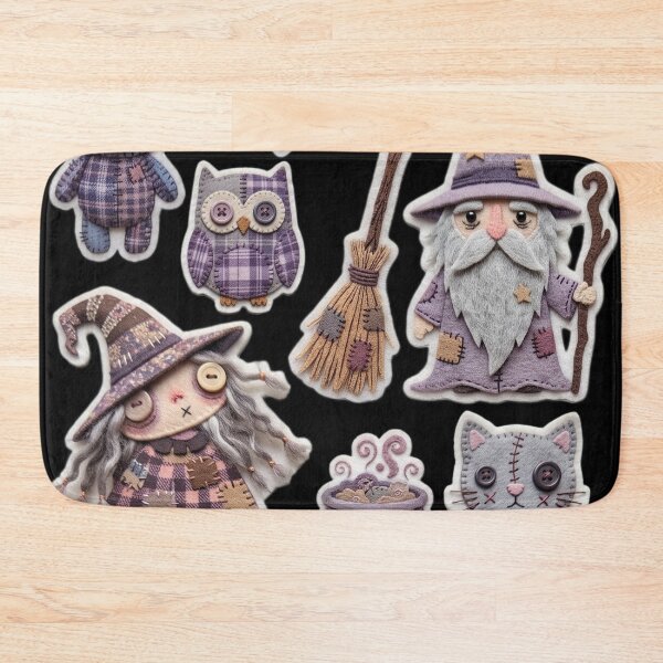 Item preview, Cute Felt Halloween Sticker Sheet Witch Wizard Pattern designed and sold by KPT Art & Design.