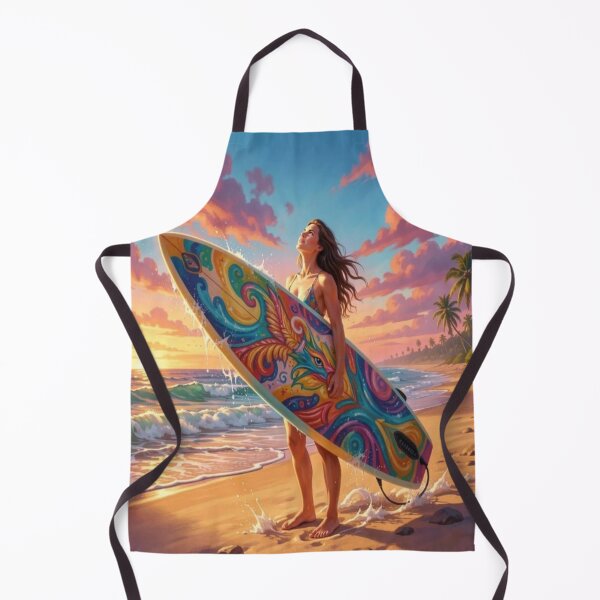 Item preview, Vibrant Sunset Surf Art with Colorful Board, Ocean Waves and Tropical Beach Energy designed and sold by FotoworldEdel.