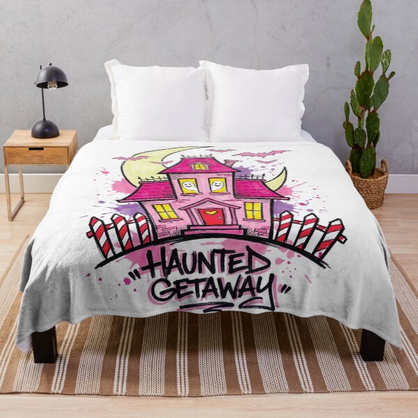Item preview, Pink Haunted House Cute Spooky Halloween Art designed and sold by Merch by Das Design Studio.