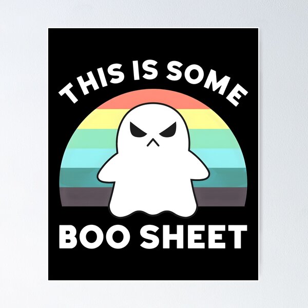 Item preview, Grumpy Ghost Boo Sheet Rainbow Pun Art designed and sold by OlyvieArt.