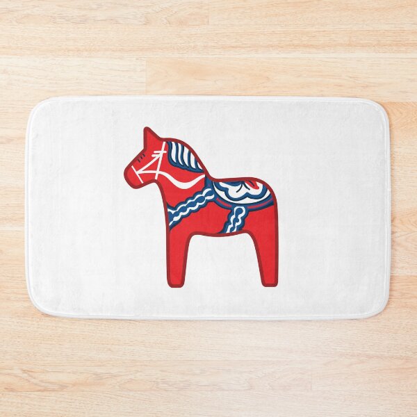 Item preview, Red Dala Horse with blue and white rosemailing reversed designed and sold by jerodart.