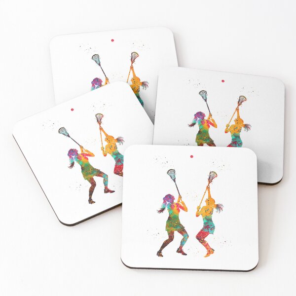 Item preview, Female Lacrosse Players Watercolor Art designed and sold by Liededrom..