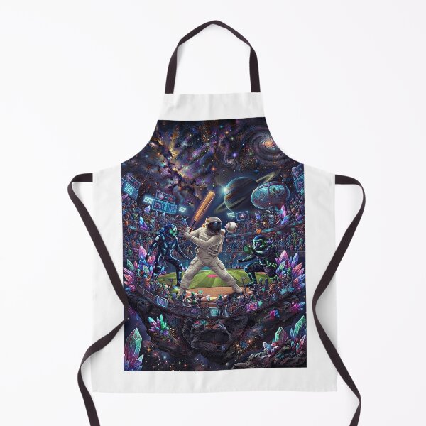 Item preview, Cosmic Baseball Match in Outer Space | Pop Surrealism Space Art designed and sold by Rain-Road.