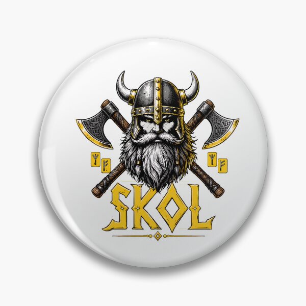 Item preview, Viking Warrior SKAL Horned Helmet Axes Runes designed and sold by Maladies.