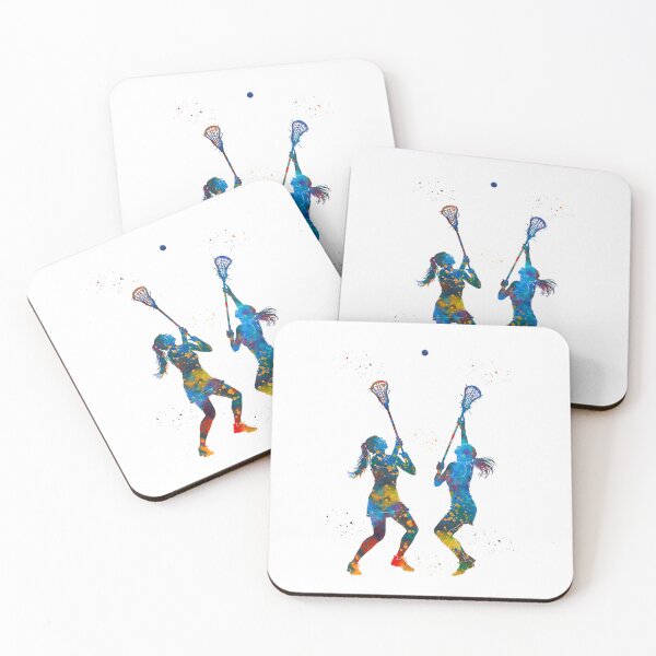 Item preview, Female Lacrosse Players Watercolor Art designed and sold by Liededrom..