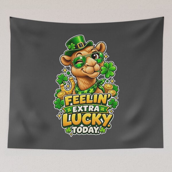 Item preview, Feelin' Extra Lucky Today St Patrick's Day Camel Design – Funny Irish St. Patrick's Day Graphic T-Shirt designed and sold by Camel & Quirk.