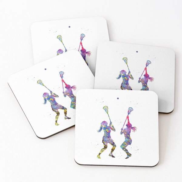 Item preview, Female Lacrosse Players Watercolor Art designed and sold by Liededrom..