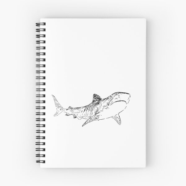 Item preview, Tiger Shark Line Art | Minimalist Black and White Shark Illustration designed and sold by AVORO.