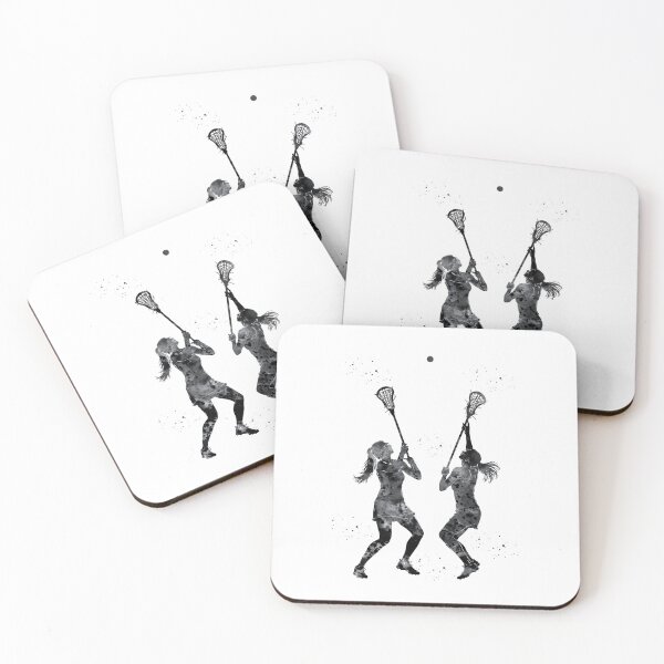 Item preview, Female Lacrosse Players Watercolor Art designed and sold by Liededrom..