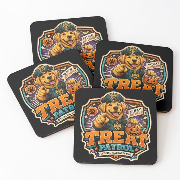 Item preview, Treat Patrol Golden Retriever Halloween Police Dog Badge designed and sold by tareankush.