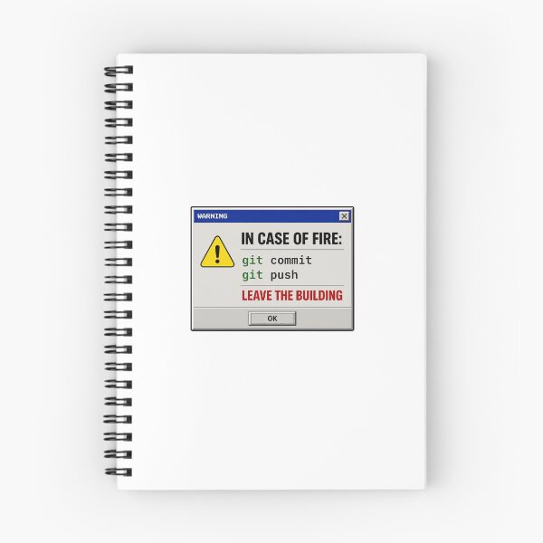 Item preview, In Case Of Fire Git Commit Push Funny Code designed and sold by DevStyle Labs.