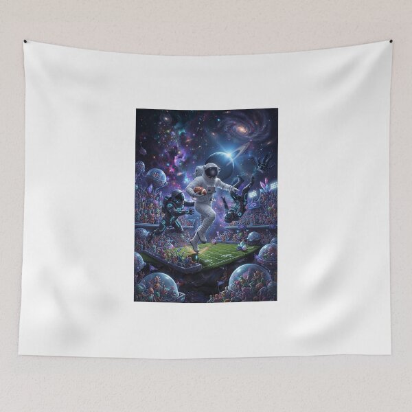 Item preview, Intergalactic Touchdown: Astronaut Playing American Football in Space designed and sold by Rain-Road.