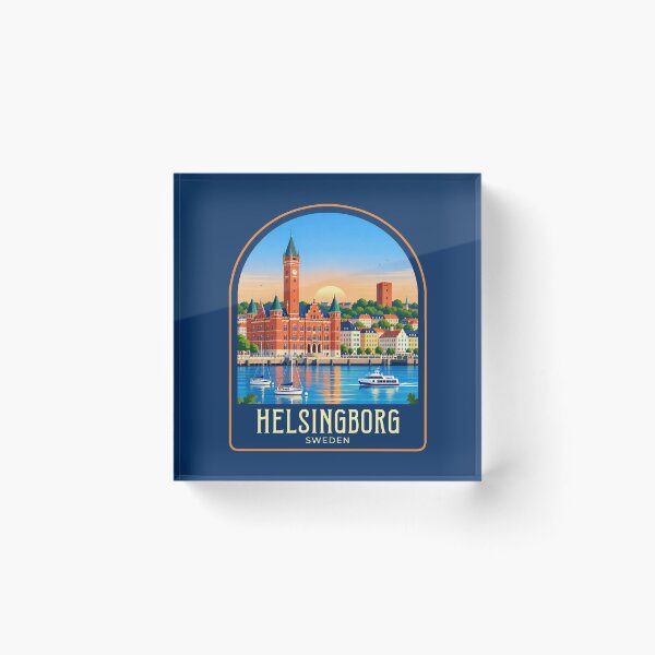 Item preview, Helsingborg Vintage Travel Illustration designed and sold by HomeLivingCo.