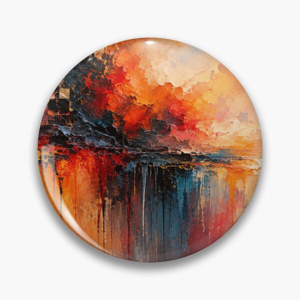 Item preview, Molten Deep Textured Abstract Art Print | Fiery Orange and Teal Contemporary Wall Decor designed and sold by Joey Santiago.