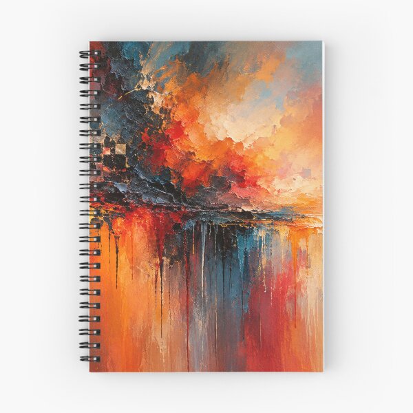 Item preview, Molten Deep Textured Abstract Art Print | Fiery Orange and Teal Contemporary Wall Decor designed and sold by Joey Santiago.