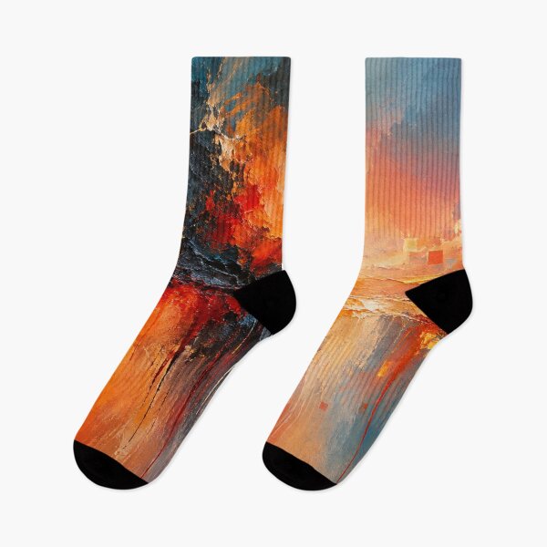 Item preview, Molten Deep Textured Abstract Art Print | Fiery Orange and Teal Contemporary Wall Decor designed and sold by Joey Santiago.