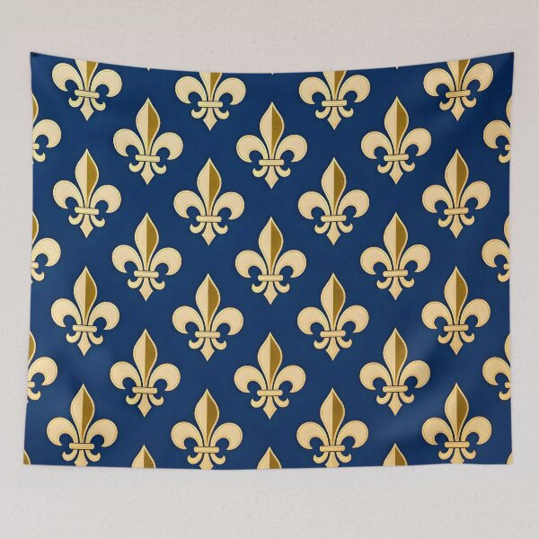 Item preview, Royal Blue and Gold Fleur de Lis Pattern designed and sold by Sybille-Yates.