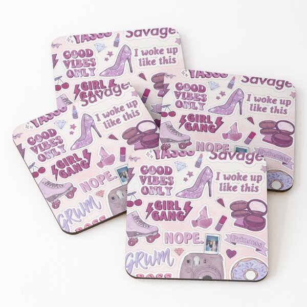 Item preview, Cute Pink Aesthetic Girly Vibes Sticker Sheet designed and sold by Esengaye.