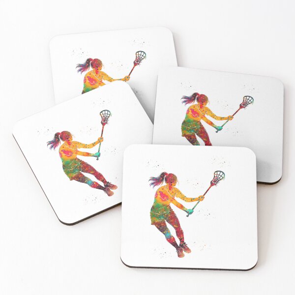 Item preview, Female Lacrosse Player Watercolor Art designed and sold by Liededrom..