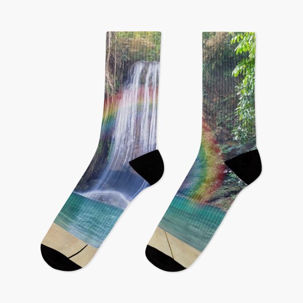 Item preview, Tropical Jungle Waterfall Beautiful Rainbow Landscape designed and sold by Luxxe87.