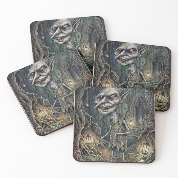 Item preview, Creepy horror house goblin illustration designed and sold by Vintage Designs +.