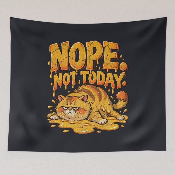 Item preview, Nope Not Today – Grumpy Melting Orange Cat designed and sold by AwesomeBeyondLimits.
