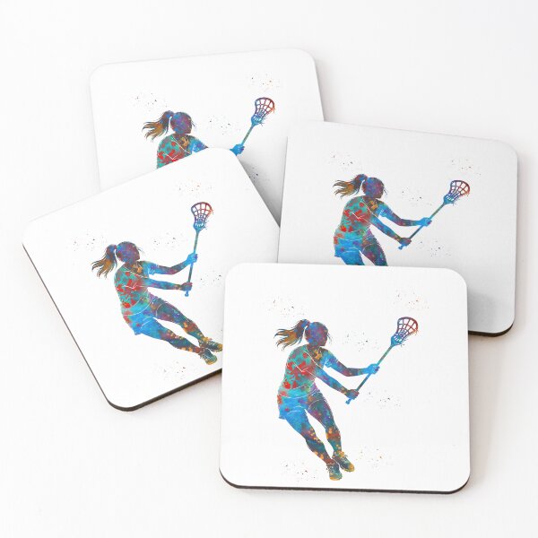 Item preview, Female Lacrosse Player Watercolor Art designed and sold by Liededrom..