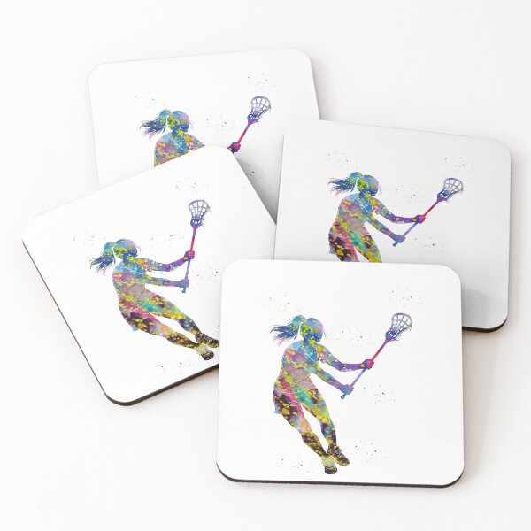 Item preview, Female Lacrosse Player Watercolor Art designed and sold by Liededrom..