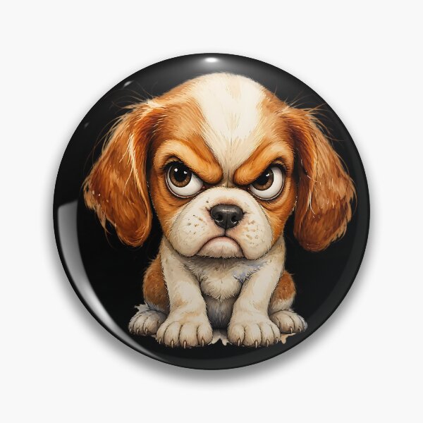Item preview, Angry Puppy Funny Grumpy Dog Cute Cartoon Portrait designed and sold by Wilcox PhotoArt.