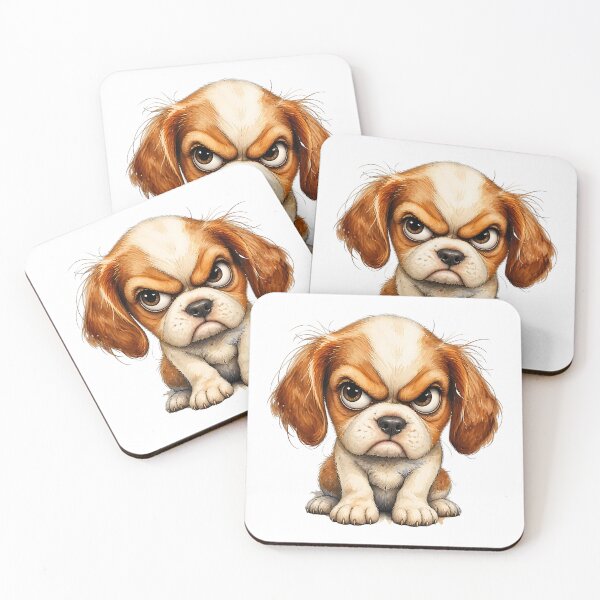 Item preview, Angry Puppy Funny Grumpy Dog Cute Cartoon Portrait designed and sold by Wilcox PhotoArt.