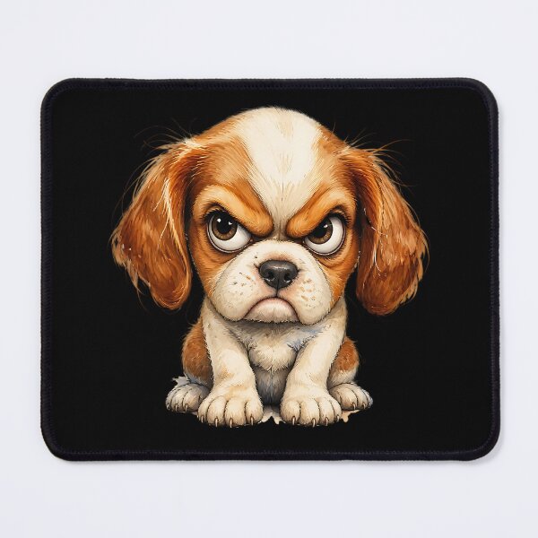 Item preview, Angry Puppy Funny Grumpy Dog Cute Cartoon Portrait designed and sold by Wilcox PhotoArt.