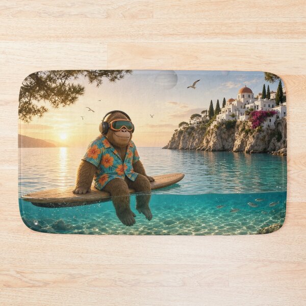 Item preview, Morning Swim - DJ Seldon Surfing a Crystal Clear Mediterranean Bay designed and sold by KGOart.