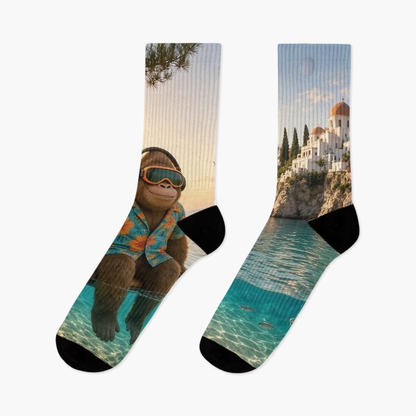Item preview, Morning Swim - DJ Seldon Surfing a Crystal Clear Mediterranean Bay designed and sold by KGOart.