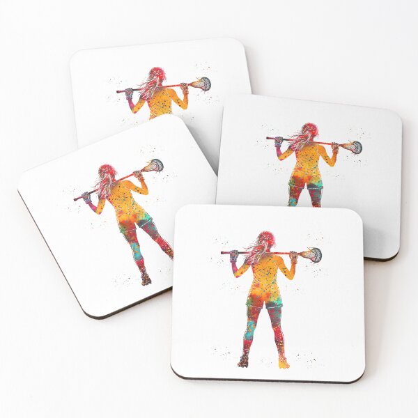 Item preview, Female Lacrosse Player Watercolor Art designed and sold by Liededrom..