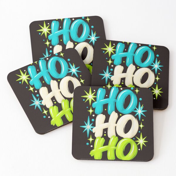 Item preview, Ho Ho Ho Christmas Festive Retro Mid Century Starburst Lettering designed and sold by mari-kayden.