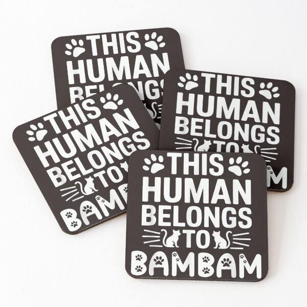 Item preview, This Human Belongs To Bambam Funny Cat Name Personalization designed and sold by mari-kayden.