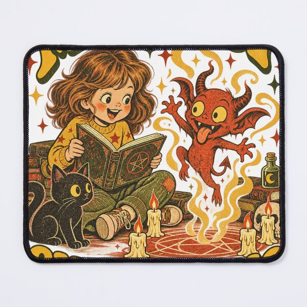 Item preview, My First Summoning Funny Cartoon Witch Girl Demon T-Shirt Design designed and sold by KIDEnia.