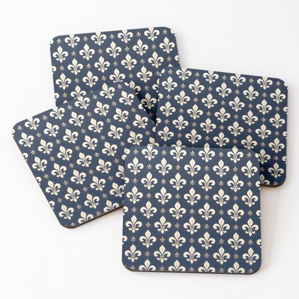 Item preview, Blue and Gold Fleur de Lis Pattern designed and sold by Sybille-Yates.