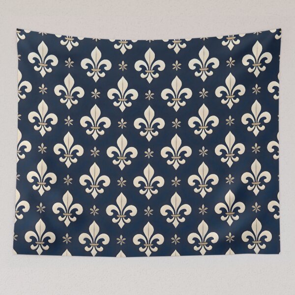 Item preview, Blue and Gold Fleur de Lis Pattern designed and sold by Sybille-Yates.