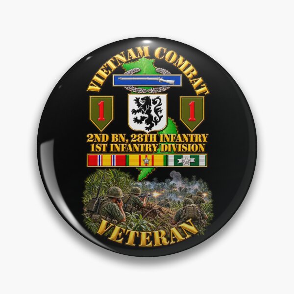 Item preview, Vietnam Veteran Combat - 2nD Bn, 28th Infantry - 1st ID - with VN SVC - with Combat Scene - 3D - Transparent designed and sold by Military Insignia Products.