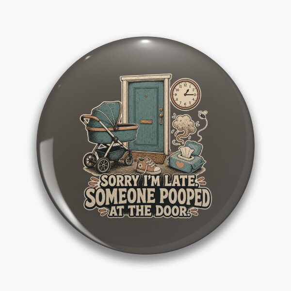 Item preview, Sorry I'm Late Someone Pooped At The Door Shirt, Funny Mom T-Shirt, Always Late Mom Humor Tee, New Mom Gift Shirt, Vintage Stroller Graphic designed and sold by TshirtsLabs.