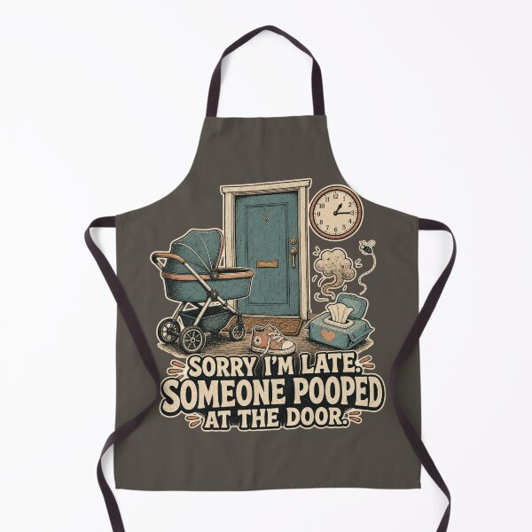 Item preview, Sorry I'm Late Someone Pooped At The Door Shirt, Funny Mom T-Shirt, Always Late Mom Humor Tee, New Mom Gift Shirt, Vintage Stroller Graphic designed and sold by TshirtsLabs.