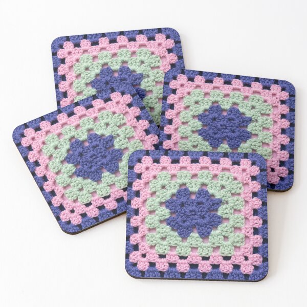 Item preview, Mauve and pink granny square designed and sold by GasconyPassion.
